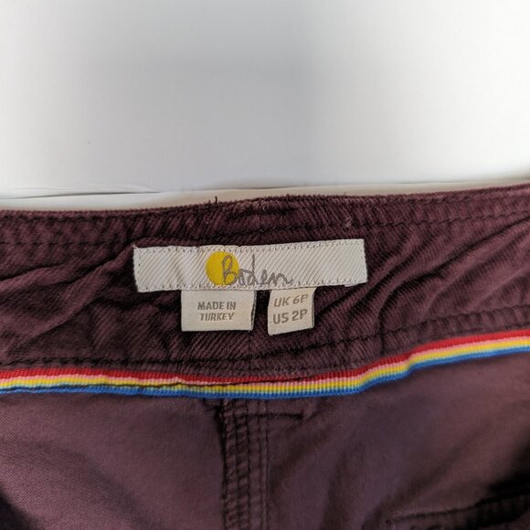Women’s Boden Corduroy Pants Jogger Style Maroon Size 2P - Picture 2 of 9